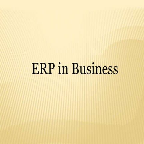 Erp in business