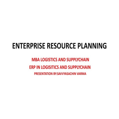 Erp in logistics and supply chain