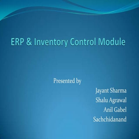 Erp & inventory control module