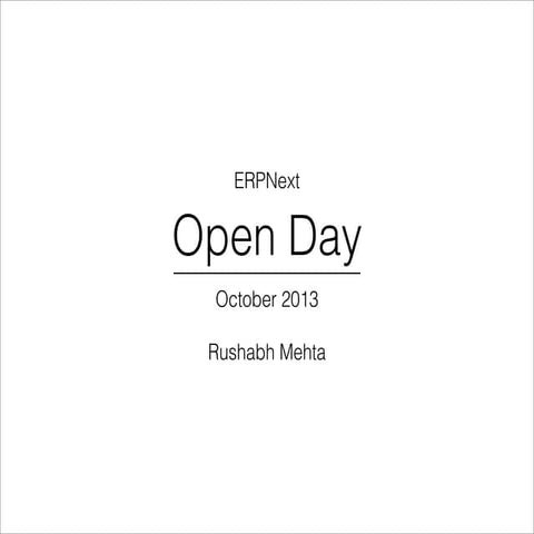 ERPNext Open Day - October 2013