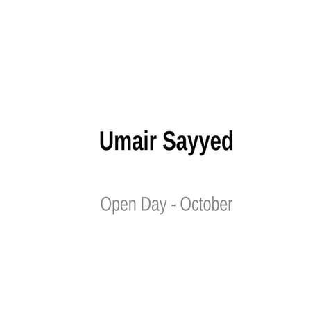 ERPNext Open Day - Oct 2012 - Umair Sayyed
