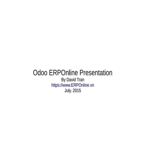 Benefits of implementing ERP using Odoo ERPOnline
