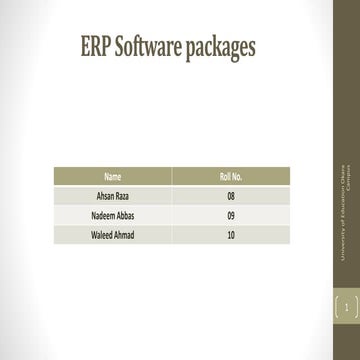 ERP Software Packages
