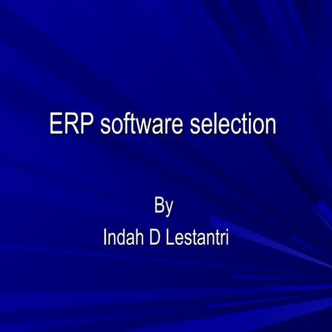 Erp software selection | PPT