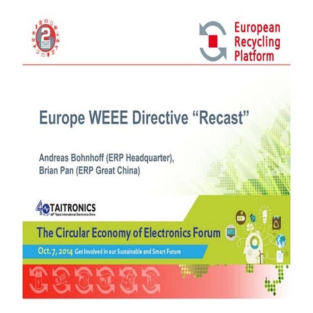 Europe WEEE Directive "Recast" Recap 歐洲電子回收政策現狀與展望