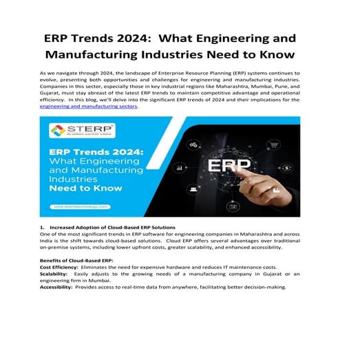 ERP Trends 2024:  What Engineering and Manufacturing Industries Need to Know