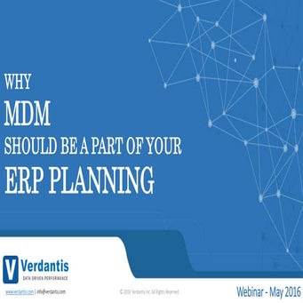 WHY MDM SHOULD BE A PART OF YOUR ERP PLANNING