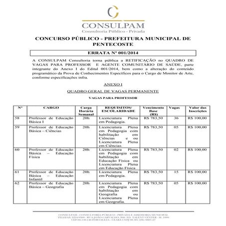 Errata 001-3 concurso de pentecoste