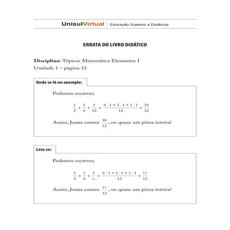 Errata topicos de matematica elementar i