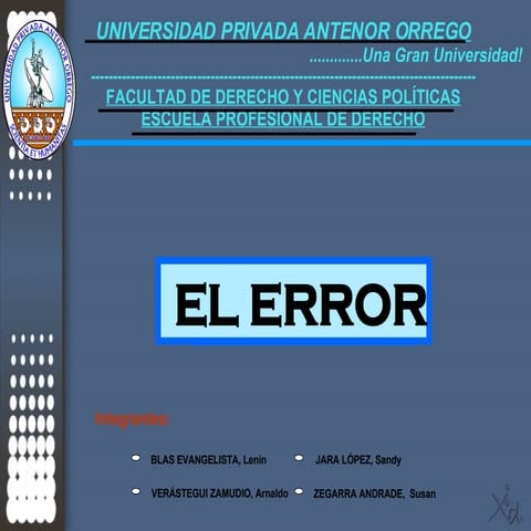 Error En El Acto JuríDico | PPT