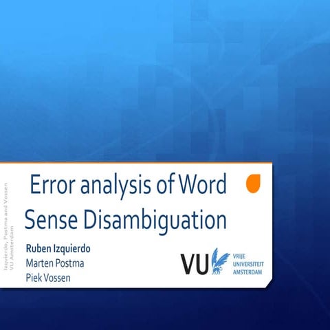 Error analysis of Word Sense Disambiguation