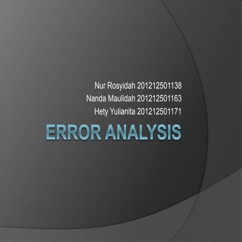 Error analysis presentation | PPT