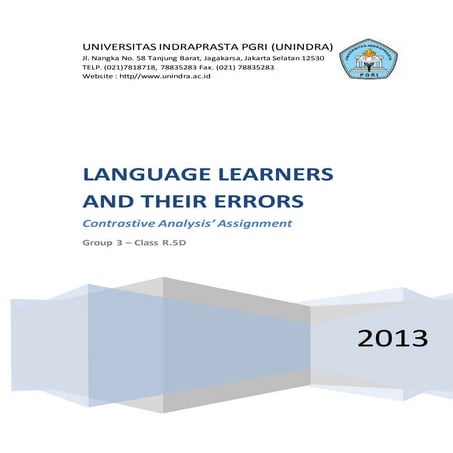 Error Analysis Summary 