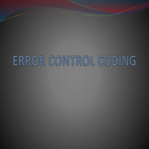 Error control coding | PPT