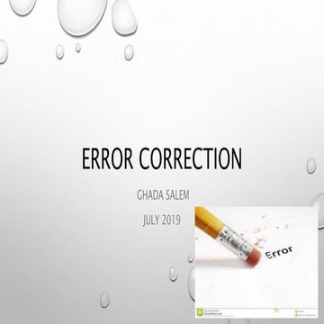 Error correction | PPT