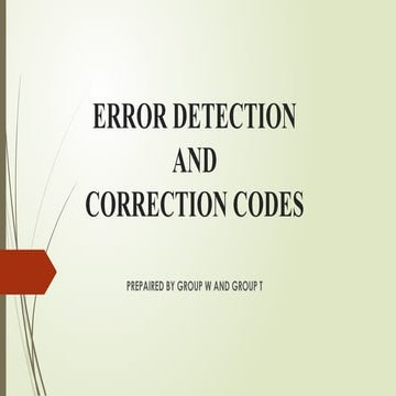 ERROR CORRECTION  AND DETECTION  CODES .pptx
