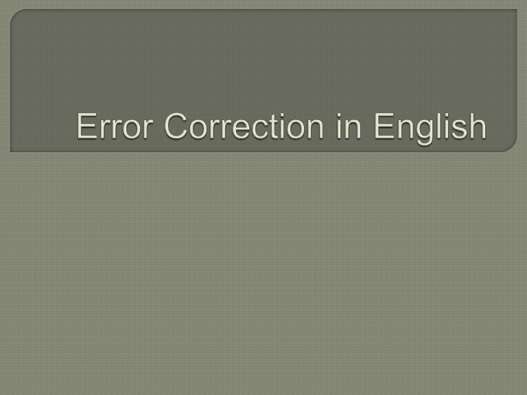 Error correction in English