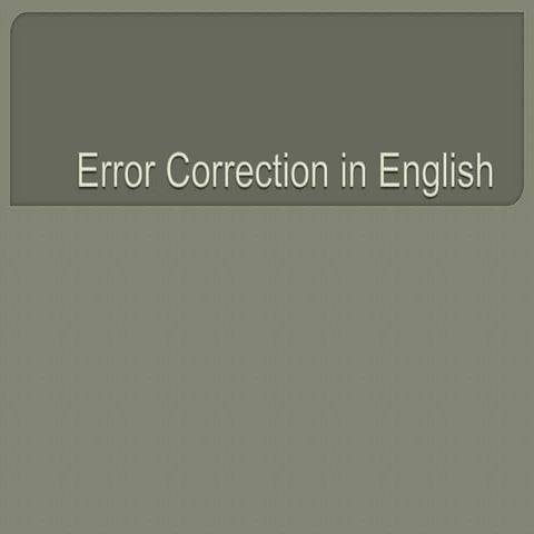 Error correction in English