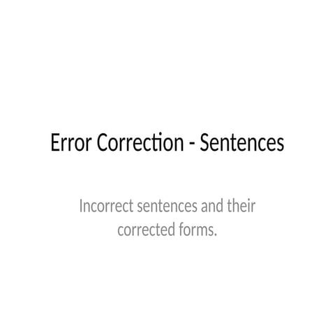 Common Sentence Correction Errors and Their Proper Forms for English ...