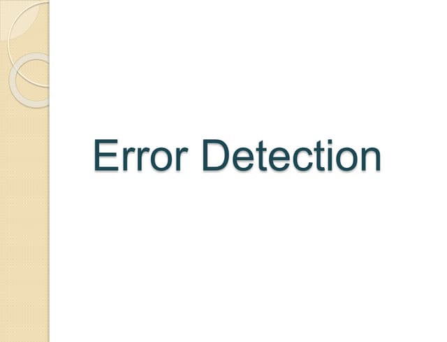 Error detection | PPT