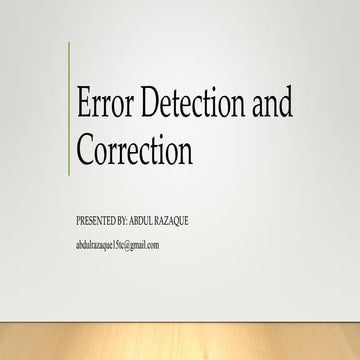 Error detection and correction | PPTX | Computer Networking | Computing