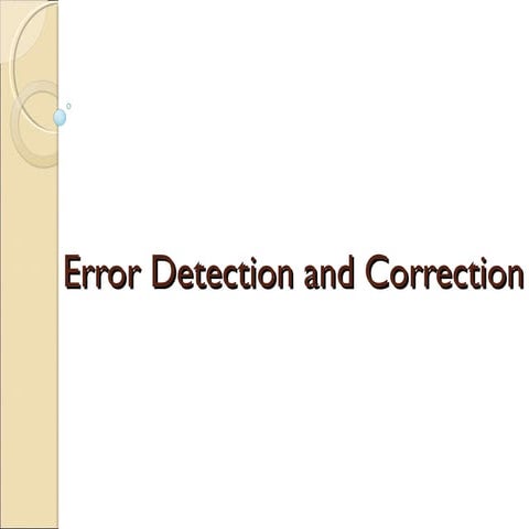 Error detection and correction | PPT