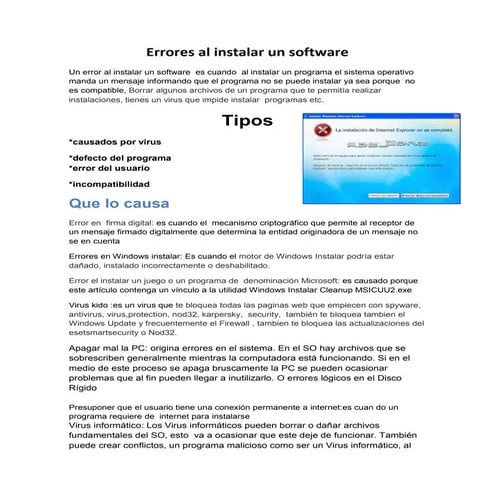 Errores al instalar un software 2 | DOCX
