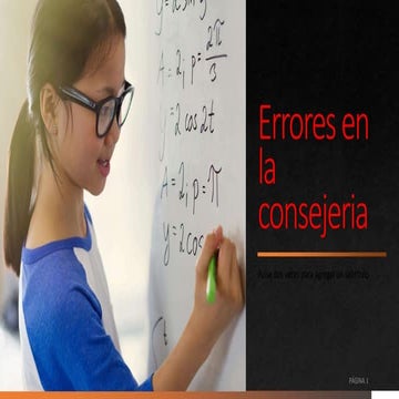 Errores en la consejeria