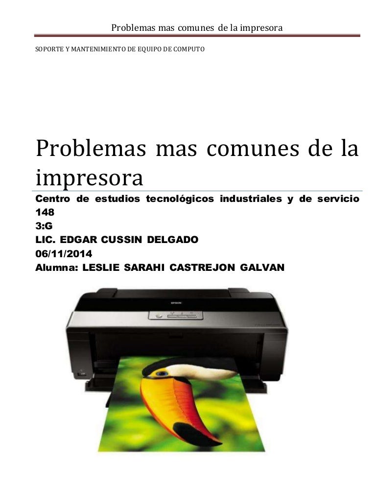 Errores mas frecuentes de la impresora