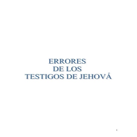 Errores testigos jehova