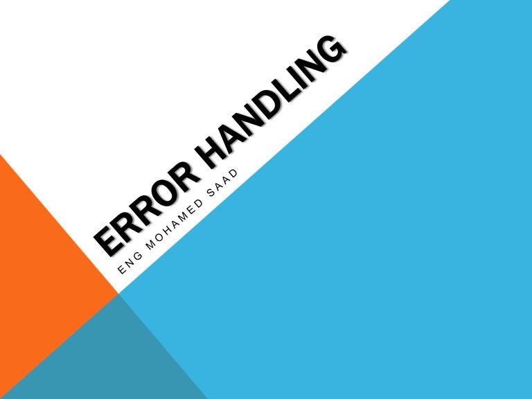 Error handling