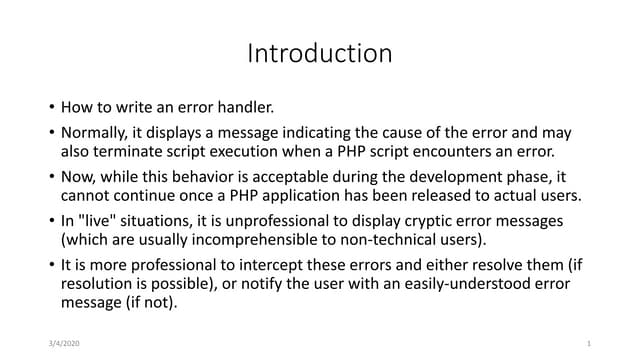 Error handling