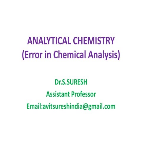 Error in chemical analysis