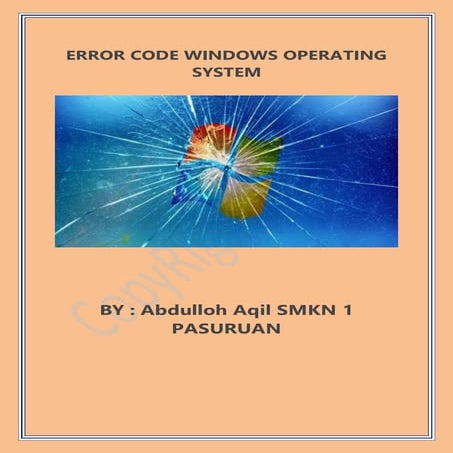 Error Kode Pada Sitem Operasi Windows 