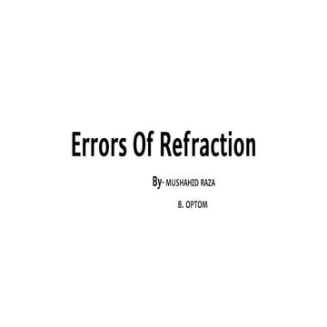 Error of refraction