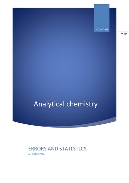 Errors and statistics 