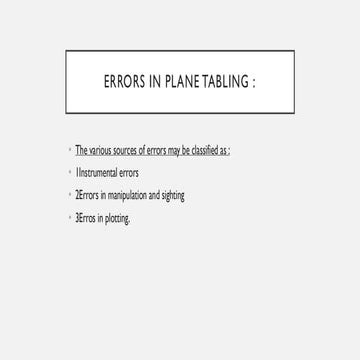 errors in plane tabling as instrumental errors | PDF