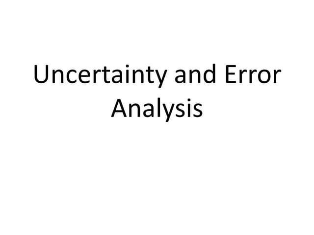Errors and uncertainties in physics