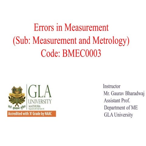 Errors in measurement
