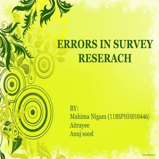 Errors in survey reserach