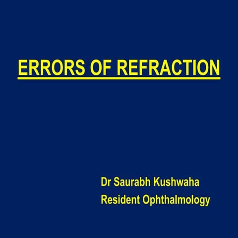 Errors of refraction