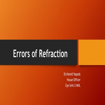 Errors of refraction 
