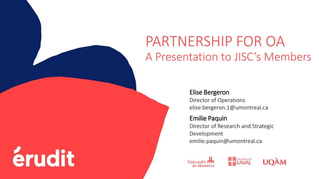 Partnership for Open Access : Érudit webinar 