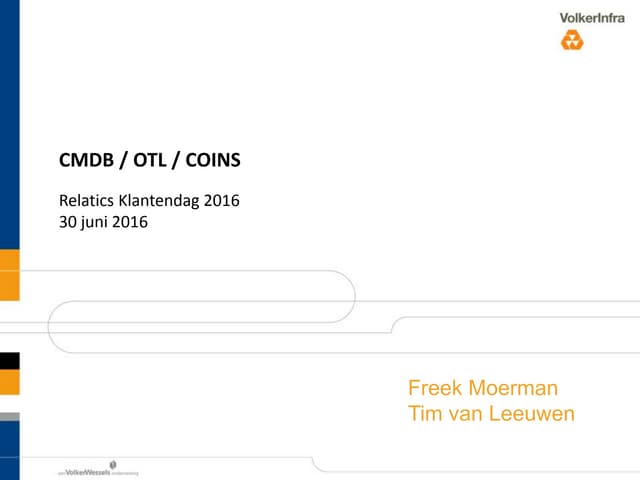 Ervaringen met CMBD/OTL/COINS - Fre...
