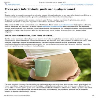 Ervas para infertilidade, pode ser ...