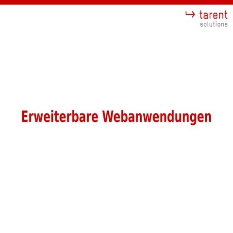 Erweiterbare Webanwendungen mit OSGi