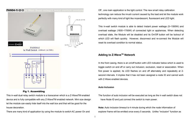 Qubino flush 1D relay user manual