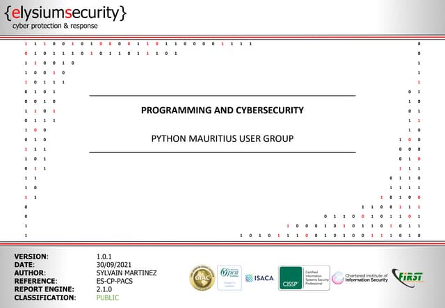 PROGRAMMING AND CYBER SECURITY