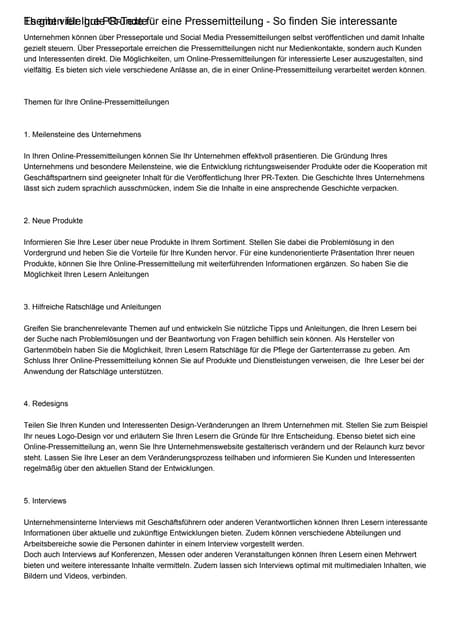 Es gibt viele gute Gründe für eine ...