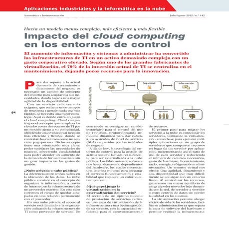Impacto del cloud computing en los entornos de control [ES]